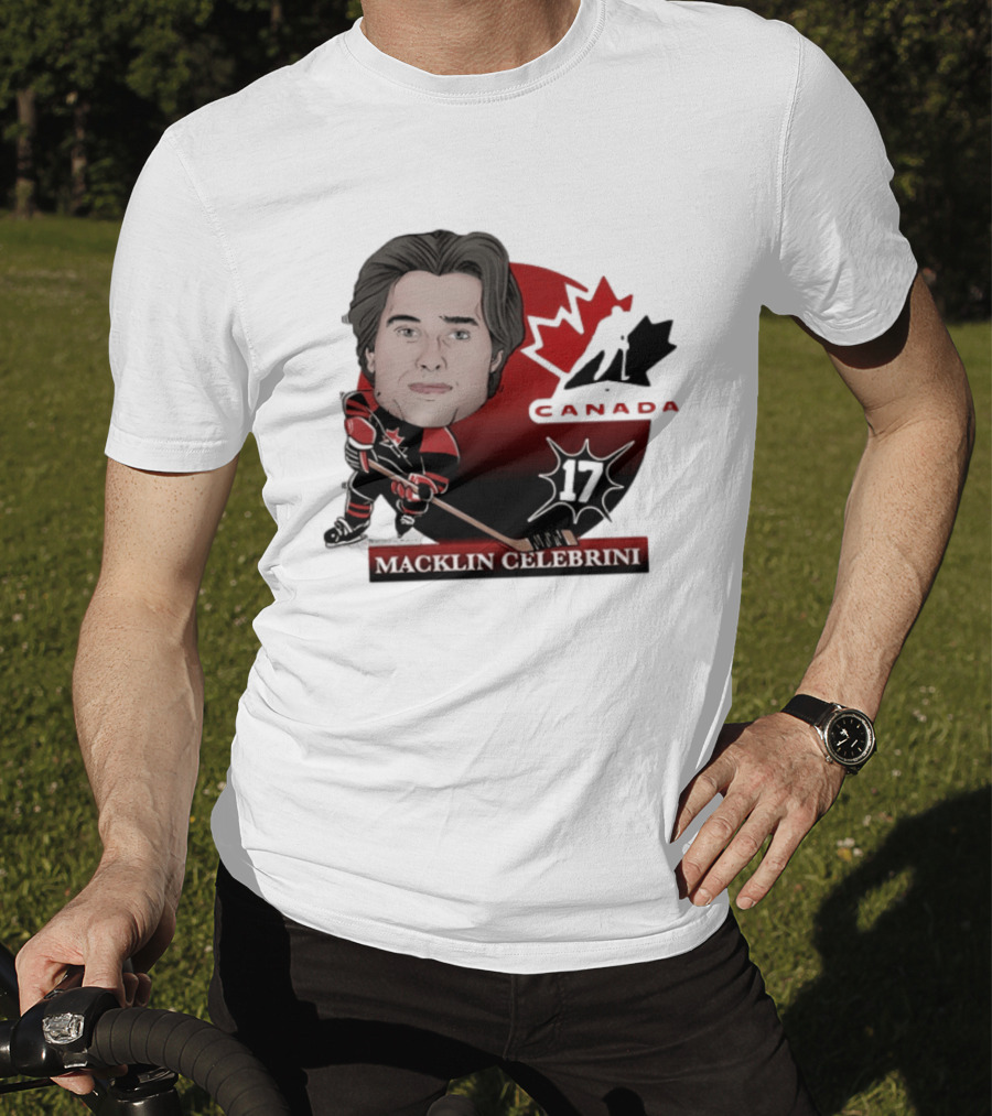 Hockey Canada Macklin Celebrini 17 Canada Leaf T-Shirt
