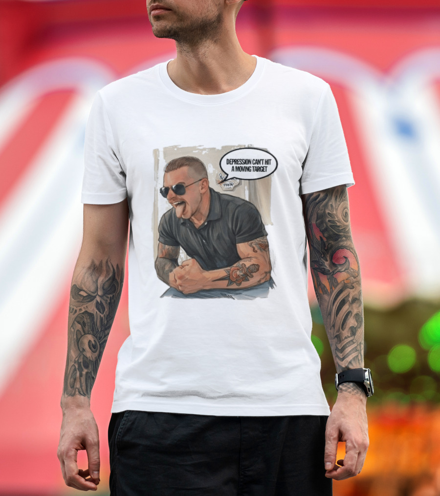 Joey Keegan Flex Pose Depression Can't Hit A Moving Target T-Shirt