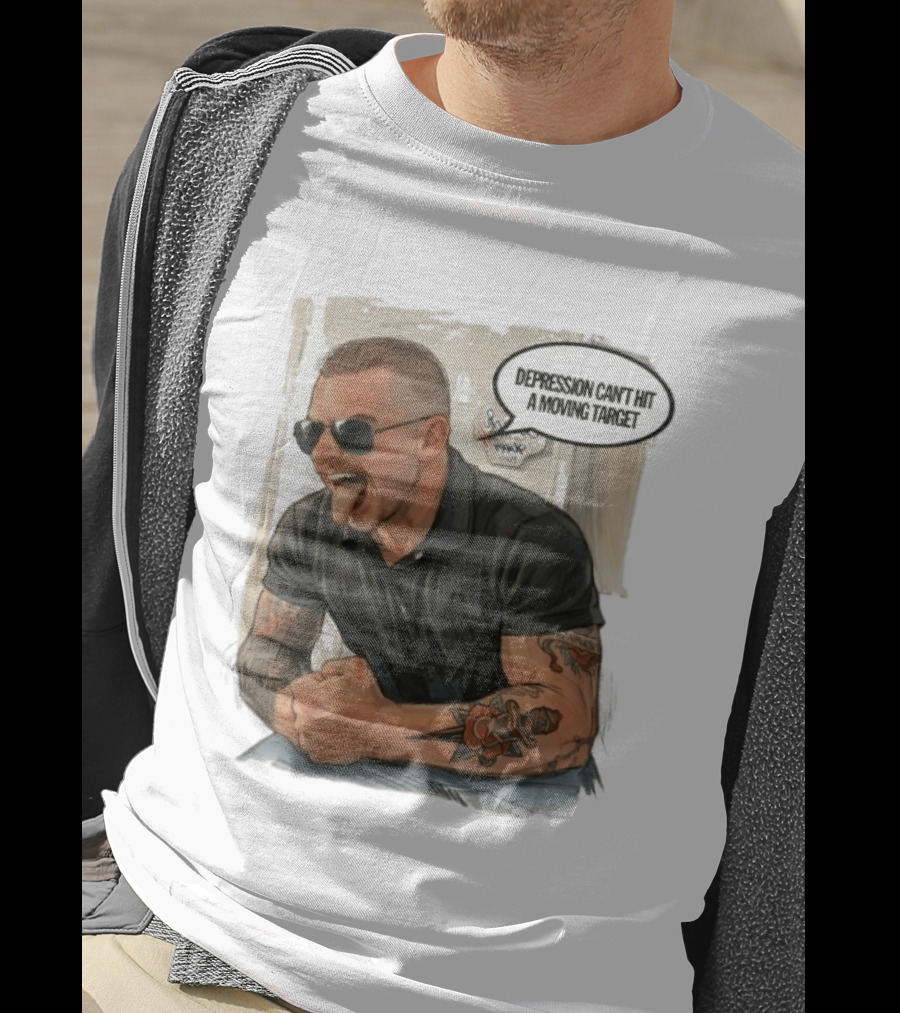 Joey Keegan Flex Pose Depression Can't Hit A Moving Target T-Shirt