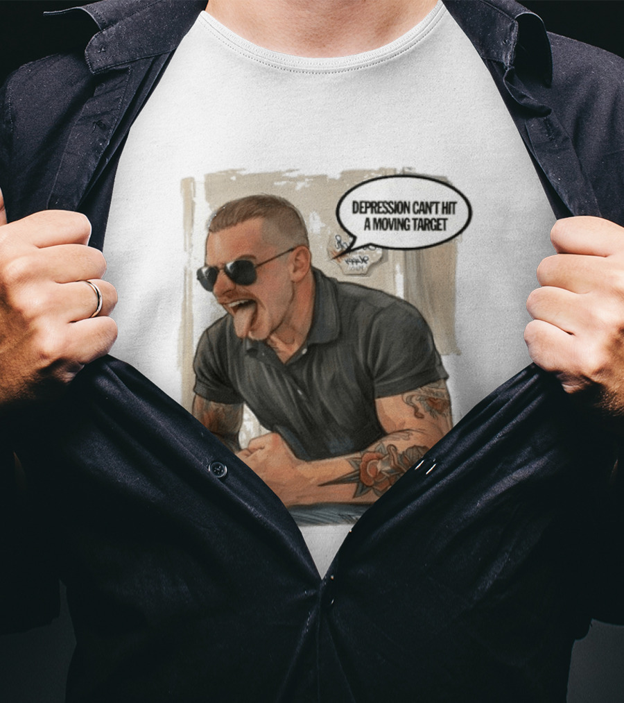 Joey Keegan Flex Pose Depression Can't Hit A Moving Target T-Shirt