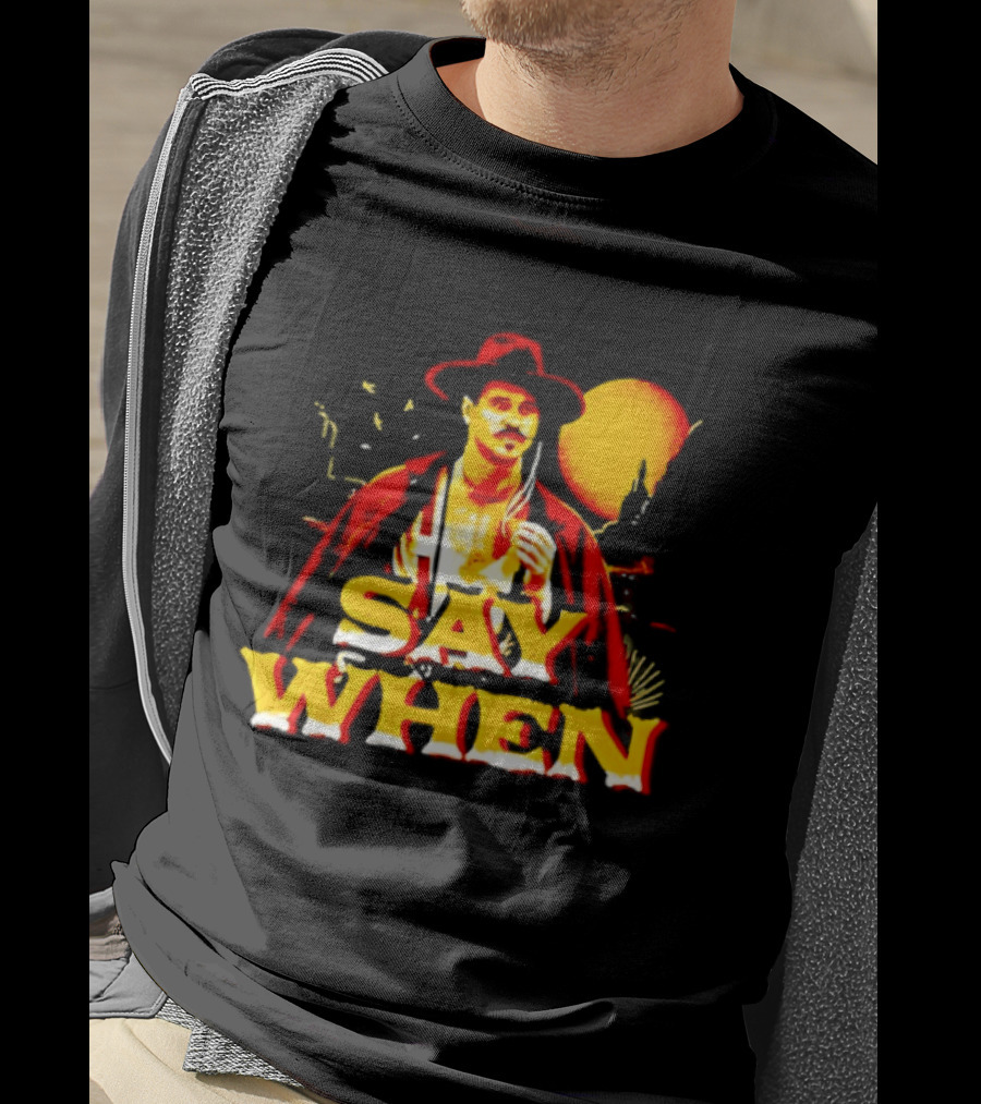 Doc Holliday Tombstone Say When Iconic Movie T-Shirt