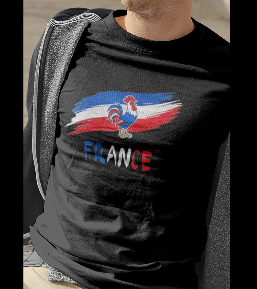 France Rooster French Flag Pride T-Shirt