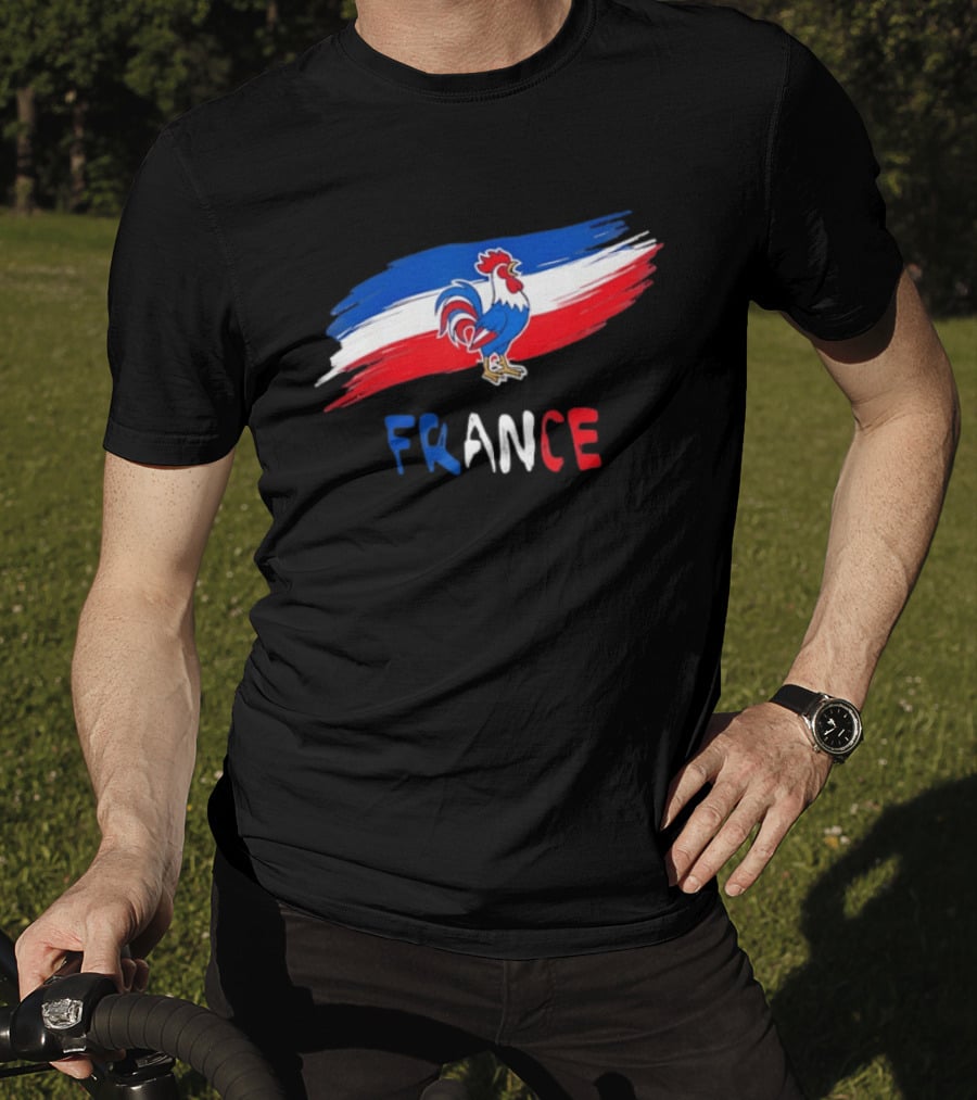 France Rooster French Flag Pride T-Shirt