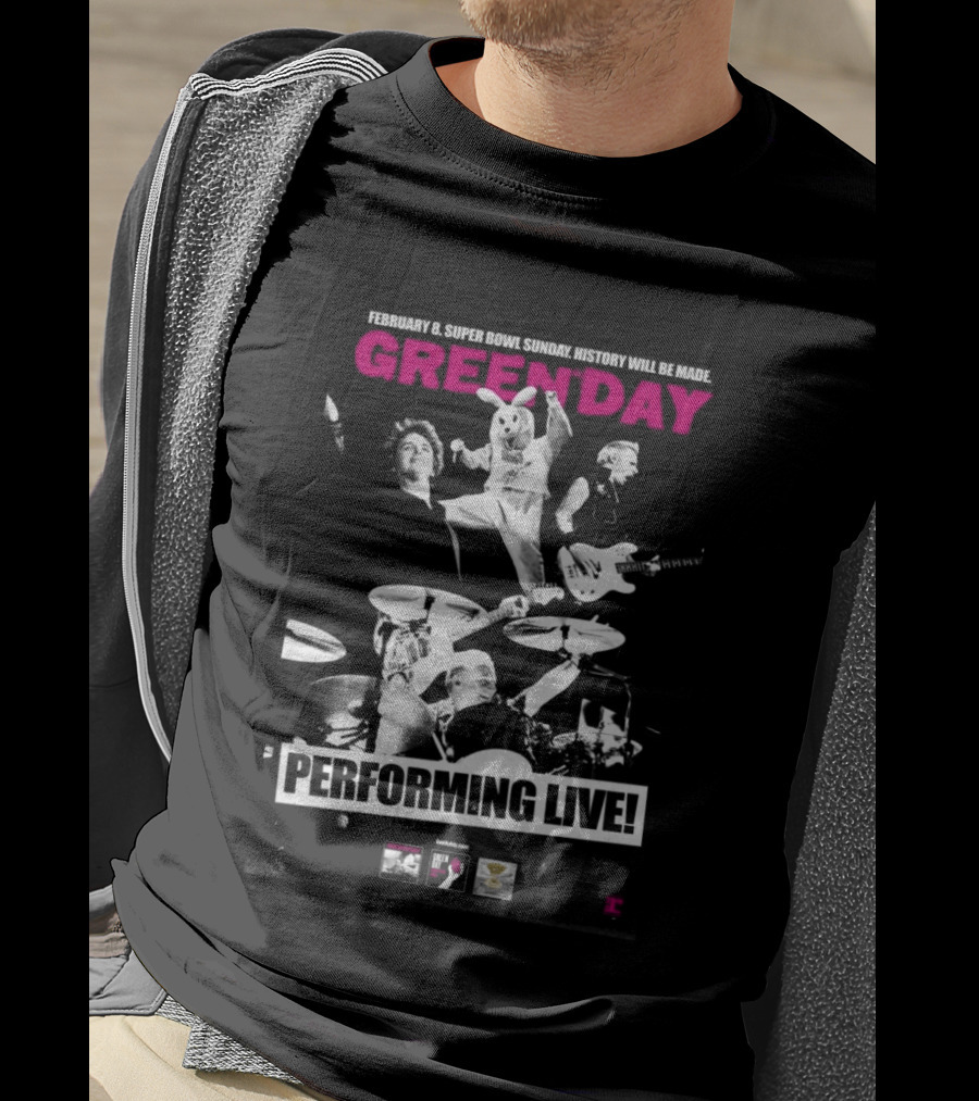 Green Day Performing Live At Levi's Stadium February 8 Super Bowl Sunday 2026 T-Shirt