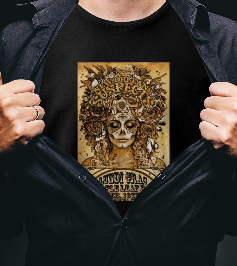 New Orleans Suspects Lundi Gras Maple Leaf Bar Feb 16 George Porter Jr T-Shirt