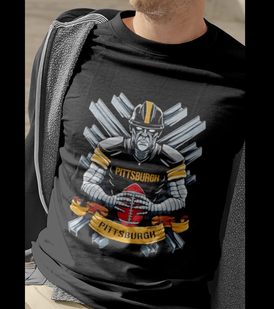 Pittsburgh Steel Worker Robot Football Industrial City Pride Sports T-Shirt