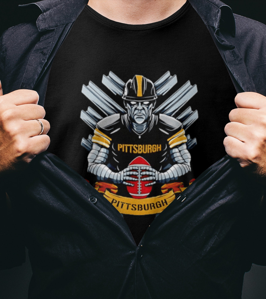 Pittsburgh Steel Worker Robot Football Industrial City Pride Sports T-Shirt