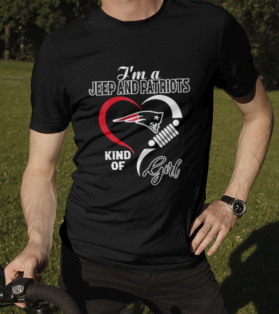 I'm A Jeep And Patriots Kind Of Girl Heart Football T-Shirt