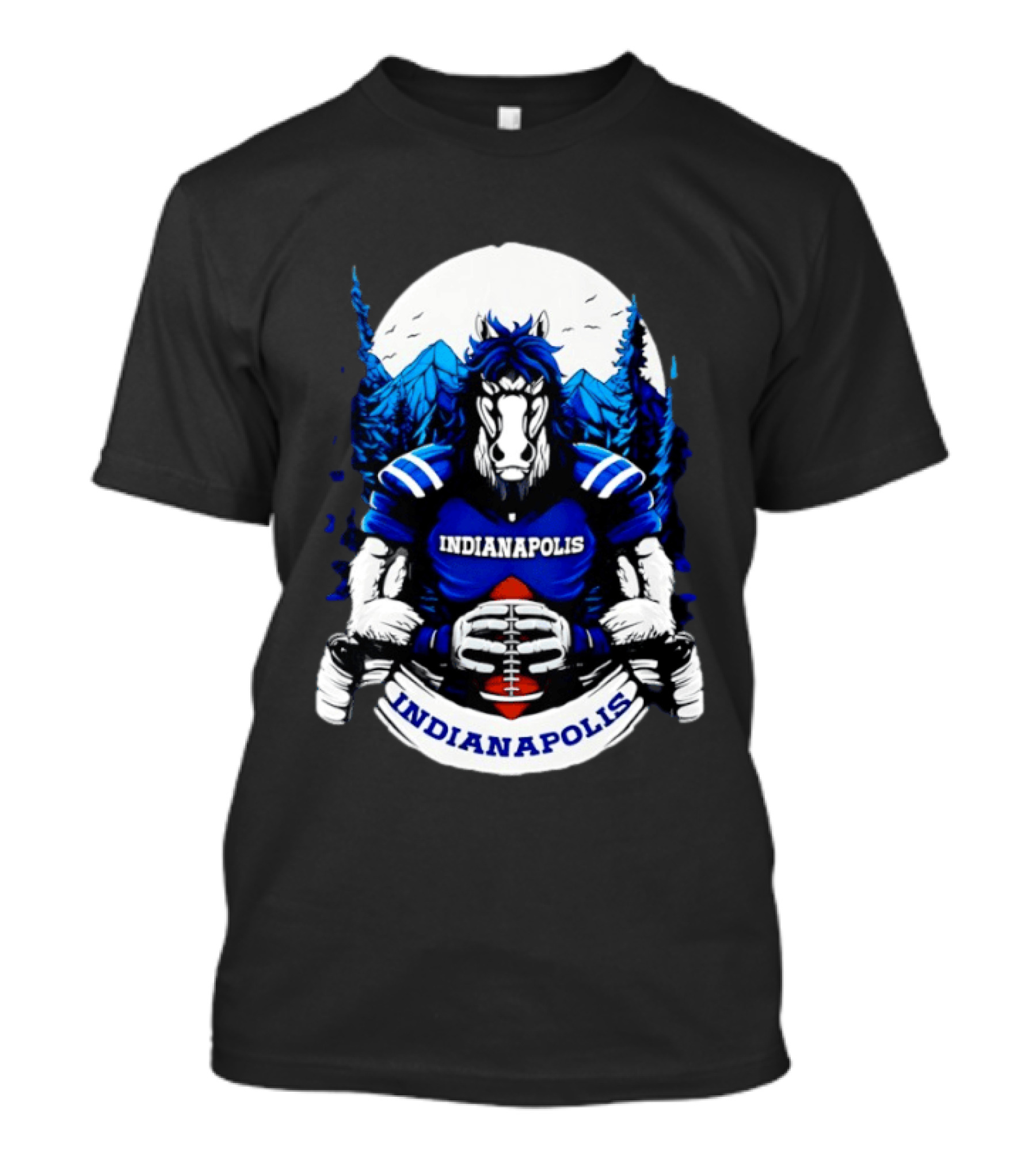 Indianapolis Colts Football Horse Mountain Forest T-Shirt