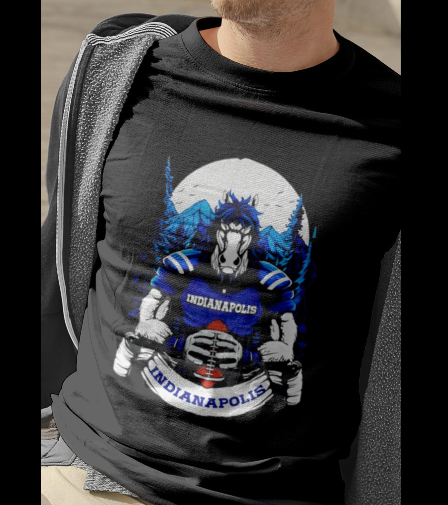Indianapolis Colts Football Horse Mountain Forest T-Shirt