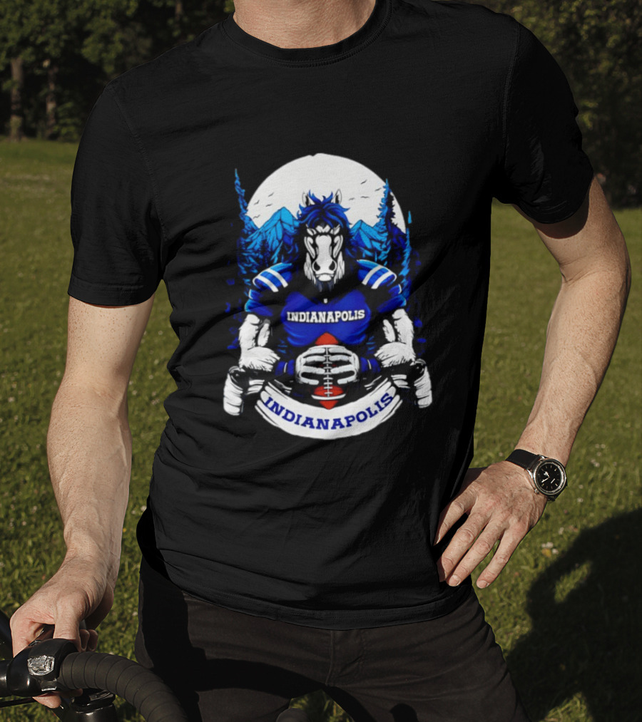 Indianapolis Colts Football Horse Mountain Forest T-Shirt