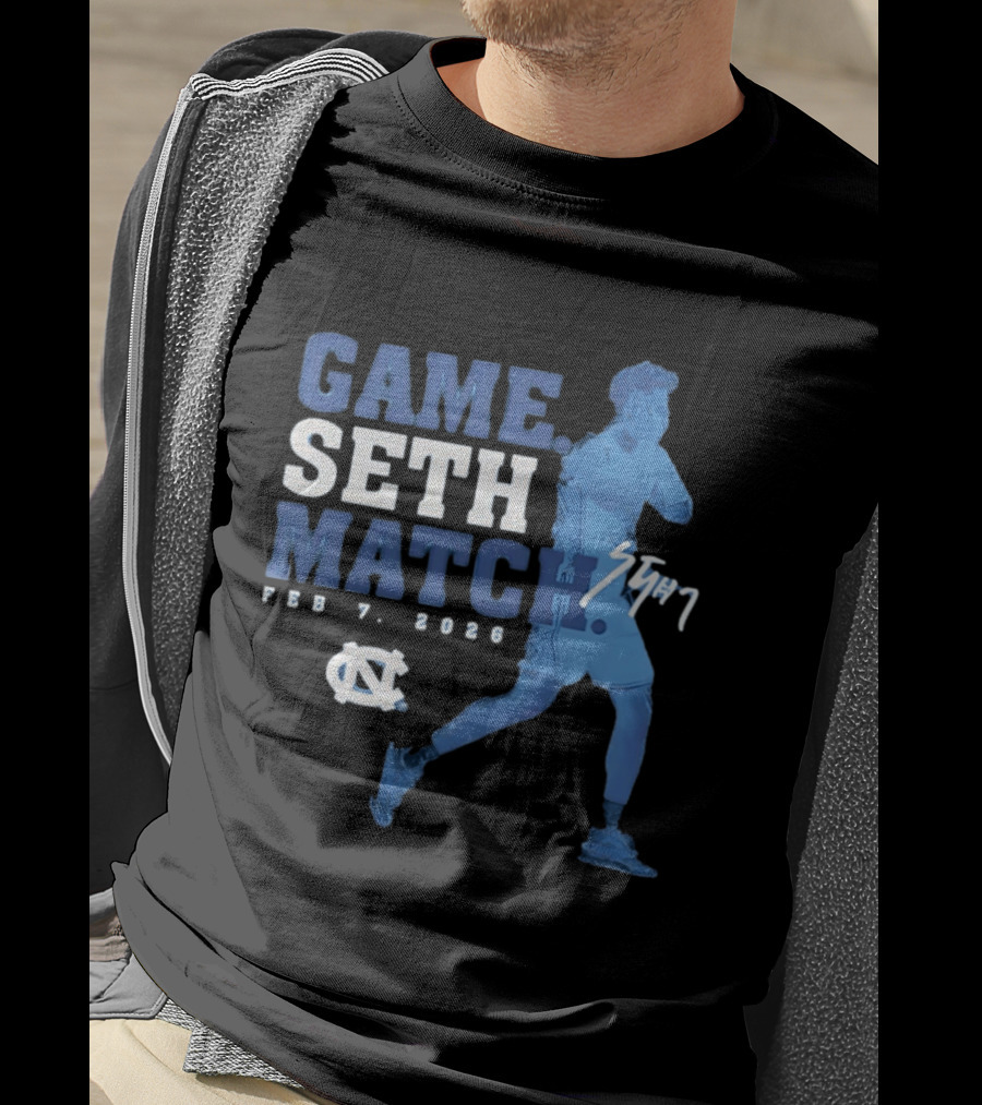 Game Seth Match Feb 7 2026 UNC Tar Heels T-Shirt