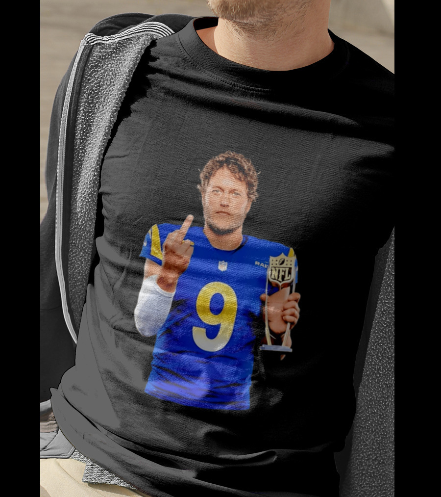 Matthew Stafford Los Angeles Rams 2025 MVP Gesture NFL Trophy T-Shirt