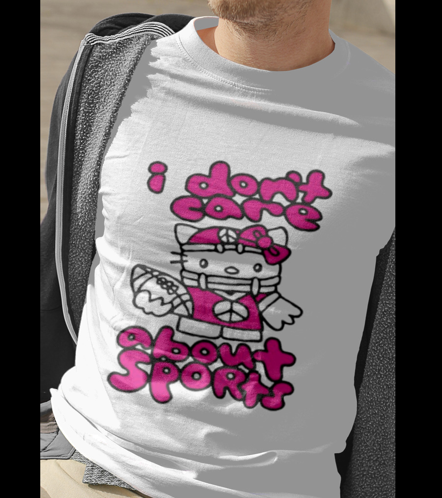 Hello Kitty I Don't Care About Sports Playful Attitude T-Shirt