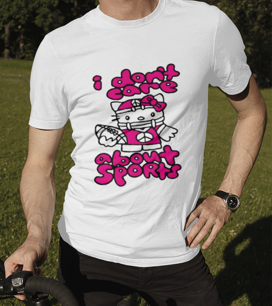 Hello Kitty I Don't Care About Sports Playful Attitude T-Shirt