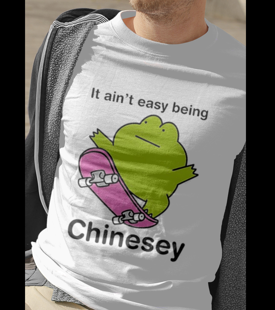 It Ain't Easy Being Chinesey Kawaii Frog On Skateboard T-Shirt
