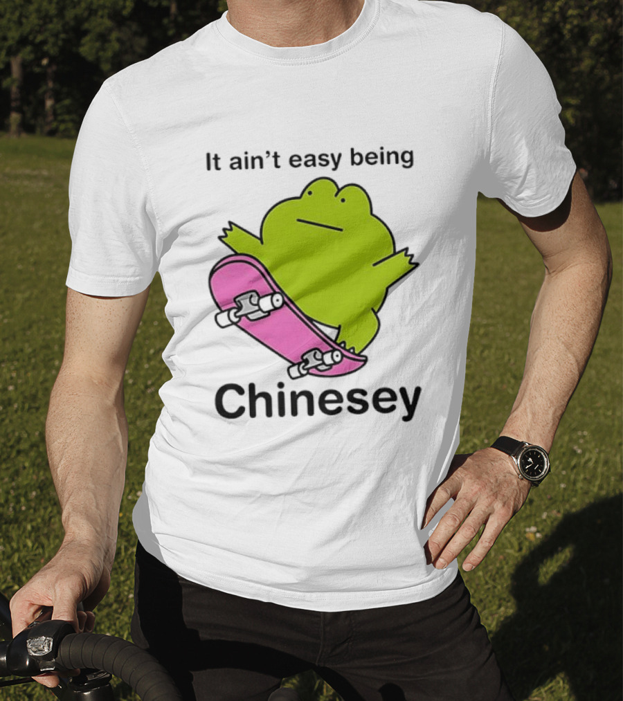 It Ain't Easy Being Chinesey Kawaii Frog On Skateboard T-Shirt