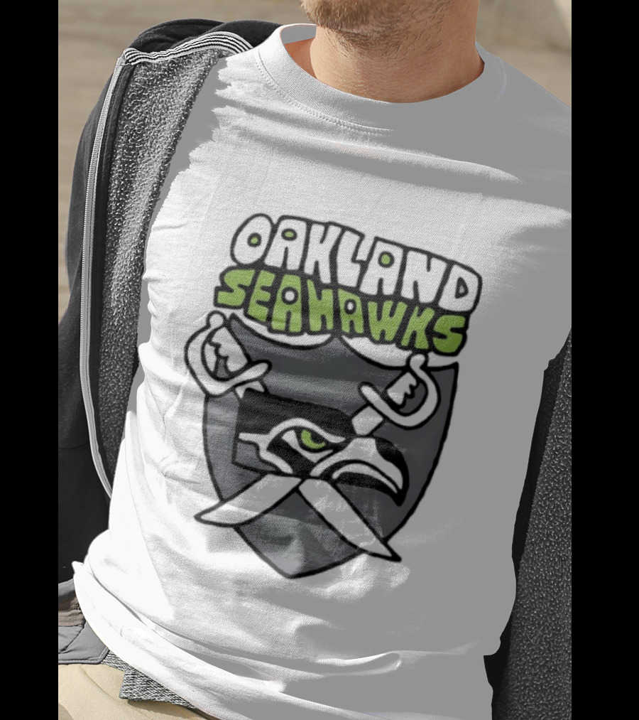 Oakland Seahawks Raiders Shield Crossed Swords T-Shirt