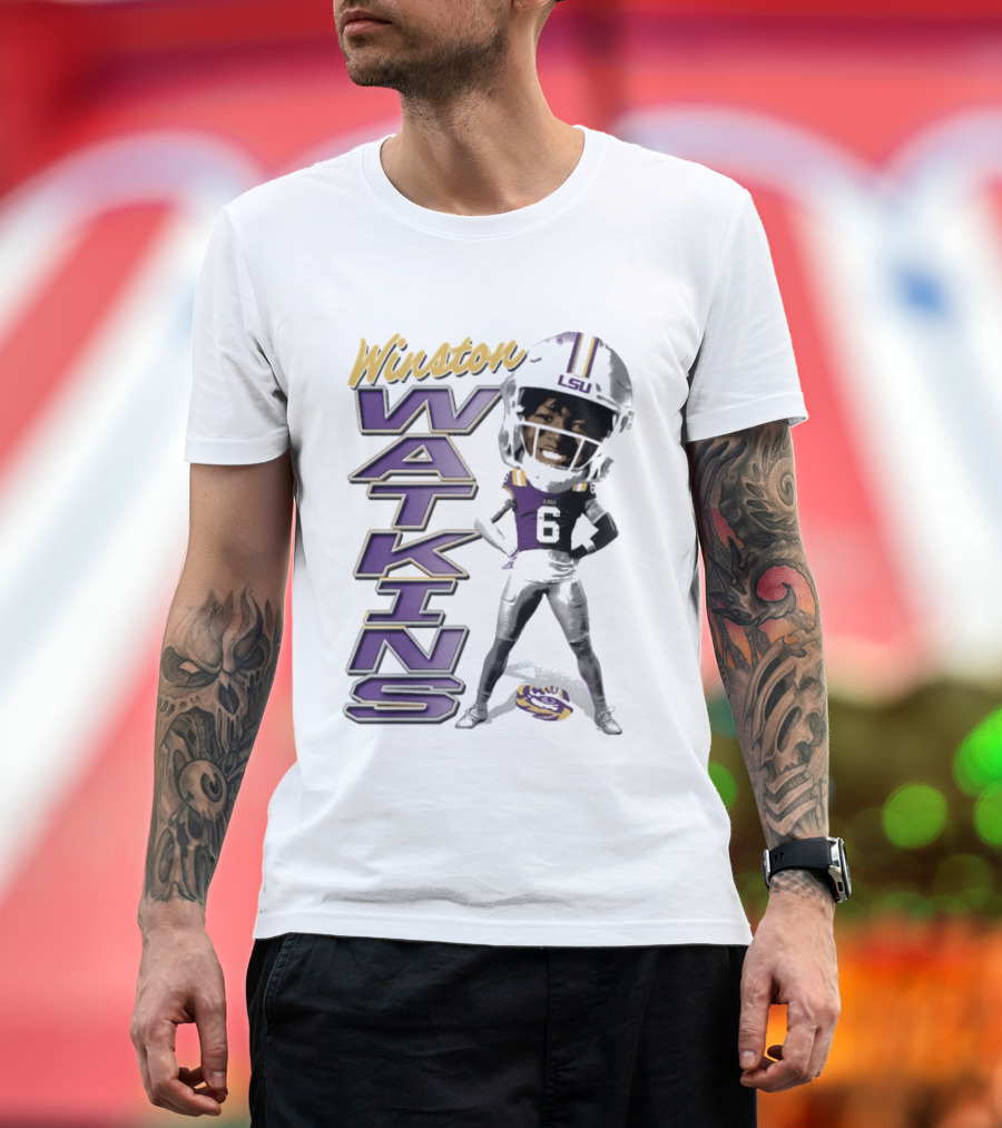 Winston Watkins LSU Tigers Football Caricature T-Shirt