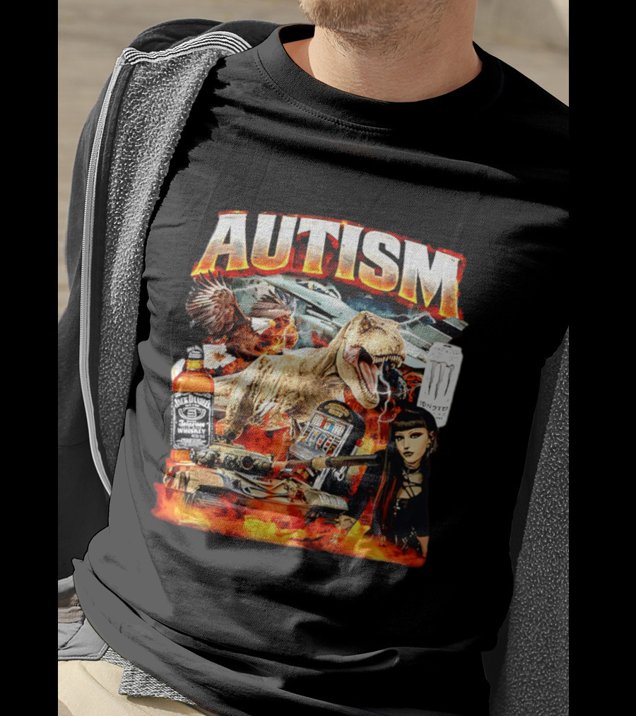 Autism Rex Eagle Jack Daniel's Tank Monster Energy Explosion T-Shirt