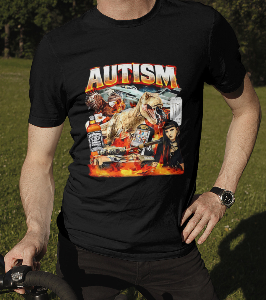 Autism Rex Eagle Jack Daniel's Tank Monster Energy Explosion T-Shirt