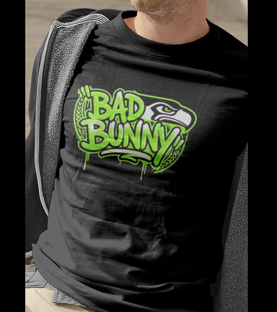 Bad Bunny Seattle Seahawks Team Collaboration T-Shirt