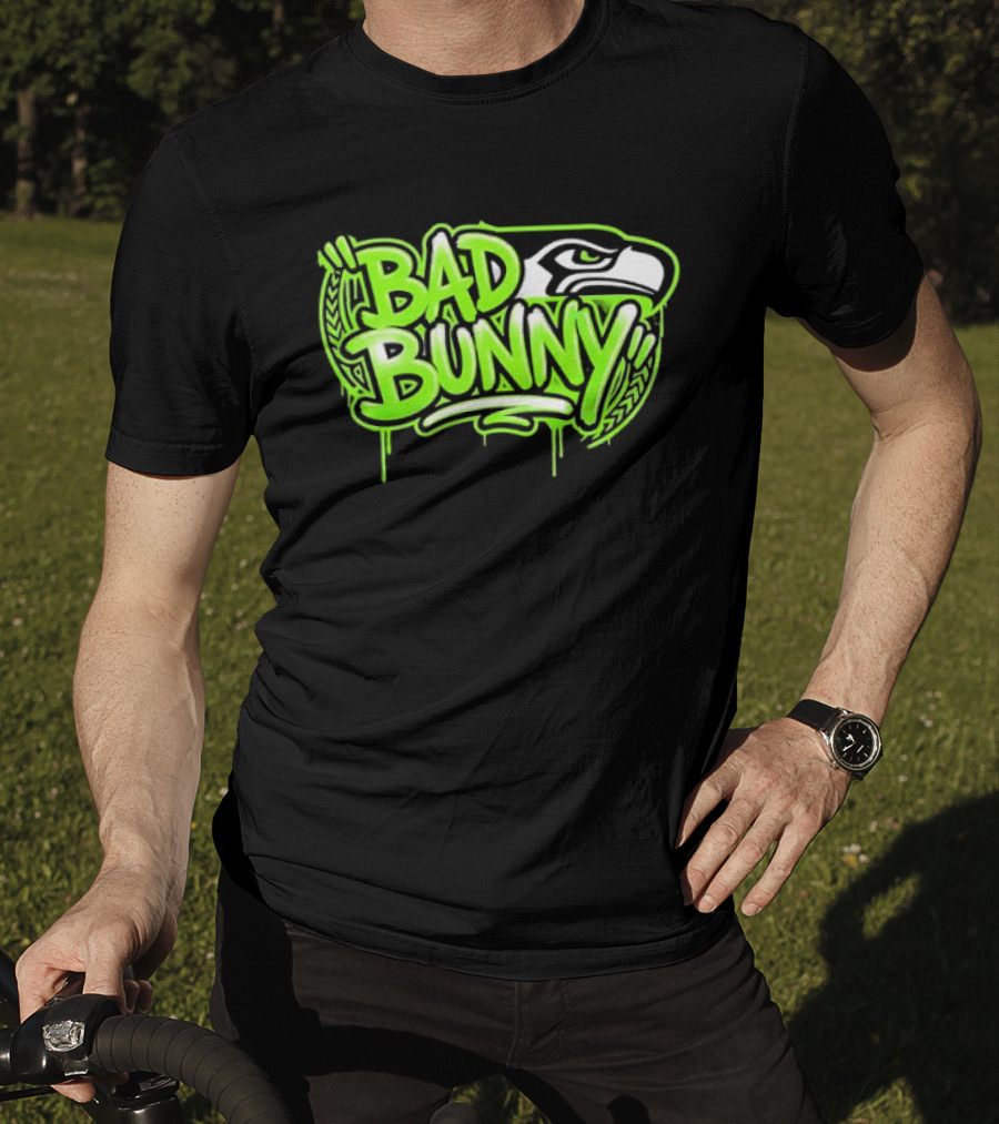 Bad Bunny Seattle Seahawks Team Collaboration T-Shirt