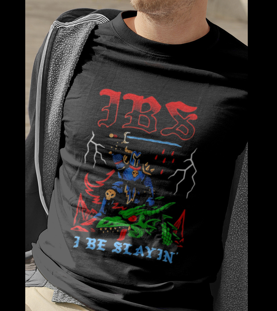 IBS I Be Slayin' Fantasy Warrior And Dragon Battle T-Shirt