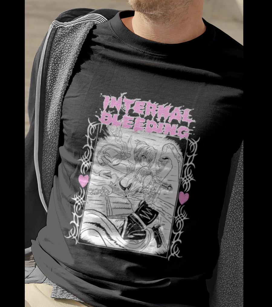 Internal Bleeding Anime Pastel Aesthetic Manga Style Hearts T-Shirt