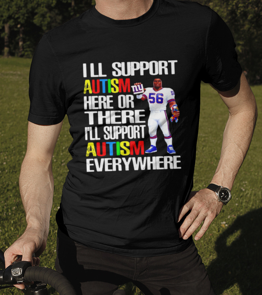 New York Giants Support Autism Everywhere With Football Player T-Shirt