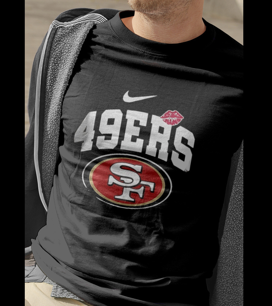 Nike San Francisco 49ers 49ers SF Lip Print Kiss Mark T-Shirt