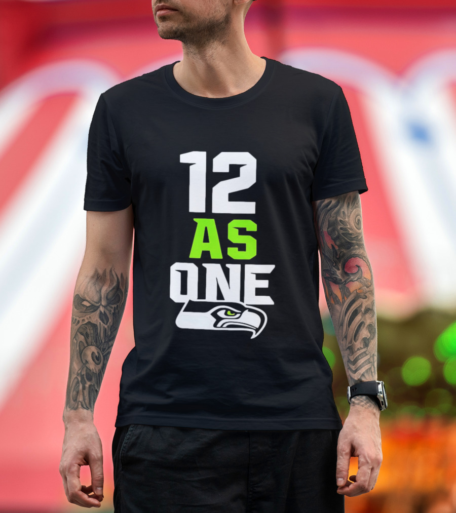 Seattle Seahawks 12 As One Fan Slogan With Team T-Shirt