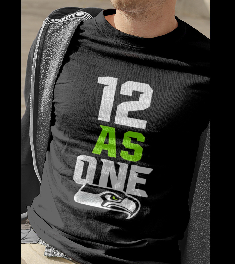Seattle Seahawks 12 As One Fan Slogan With Team T-Shirt