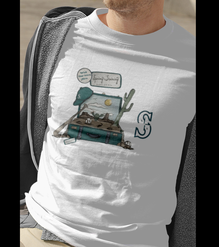 2026 Mariners Spring Training Arizona Cactus Suitcase Baseball Adventure T-Shirt