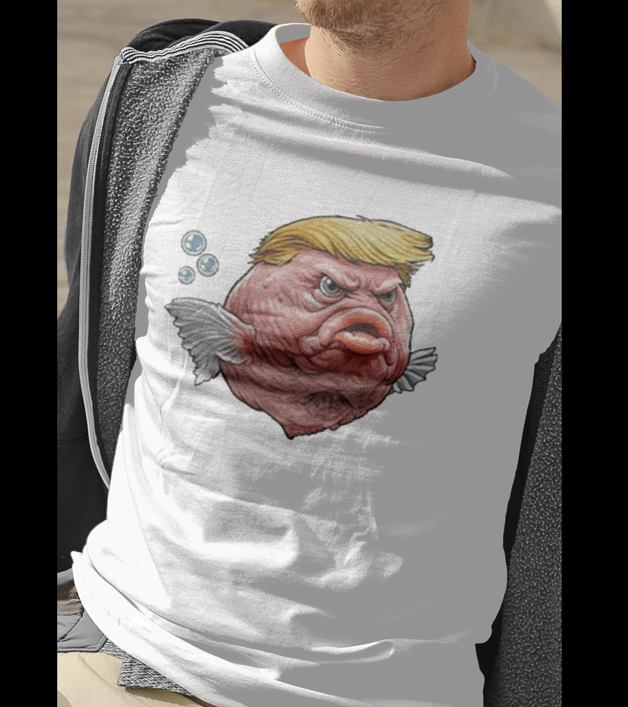 Angry Fish Trump Political Cartoon Satire T-Shirt