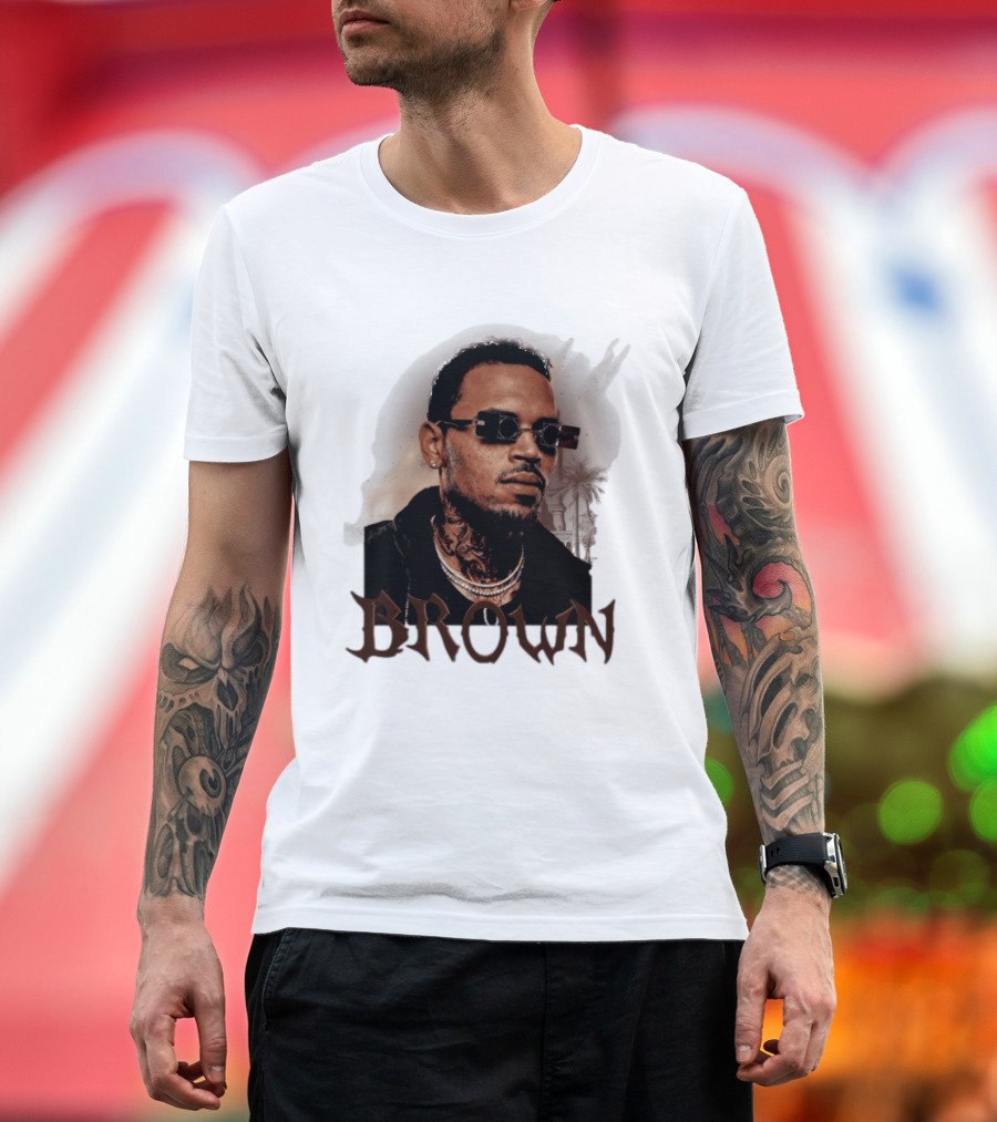 Chris Brown Highline Urban Style Sunglasses And Tattoos T-Shirt