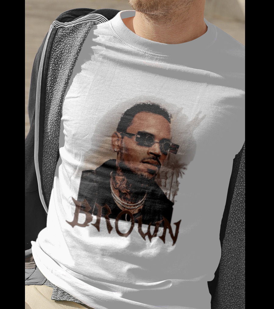 Chris Brown Highline Urban Style Sunglasses And Tattoos T-Shirt