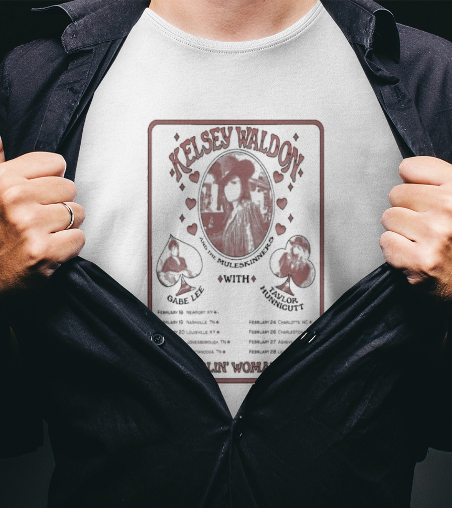 Kelsey Waldon Ramblin' Woman Tour February 18 2026 Newport KY Playing Card T-Shirt