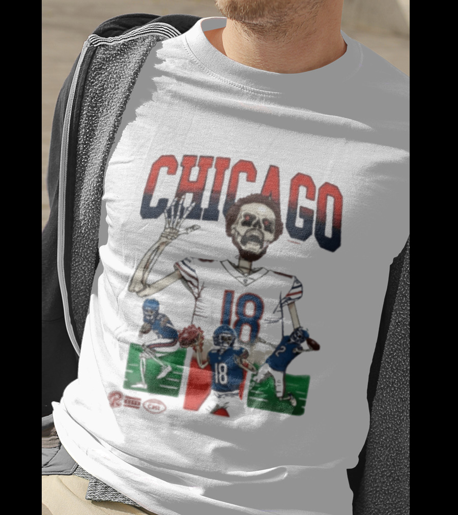 Chicago Bears Skeleton 18 Football Drew Thorpe T-Shirt