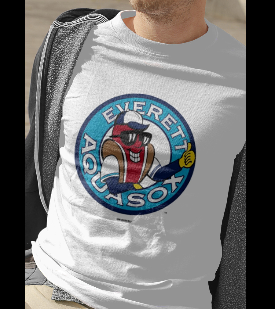 Everett AquaSox Frank Logo Baseball Team Mascot Thumbs Up T-Shirt