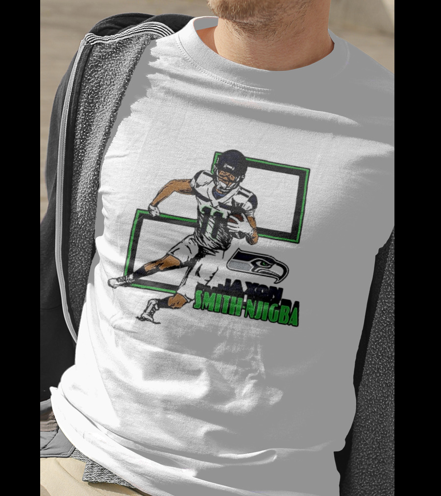 Jaxon Smith Njigba Seattle Seahawks Football Action Seahawks T-Shirt