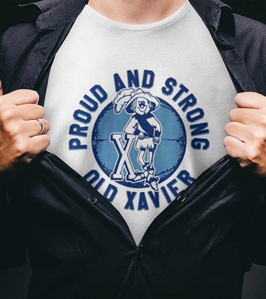 Proud And Strong Old Xavier Musketeers Retro Basketball T-Shirt