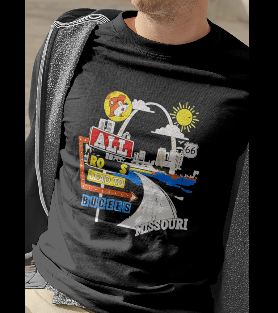 All Roads Lead To Buc Ee's Missouri Route 66 T-Shirt