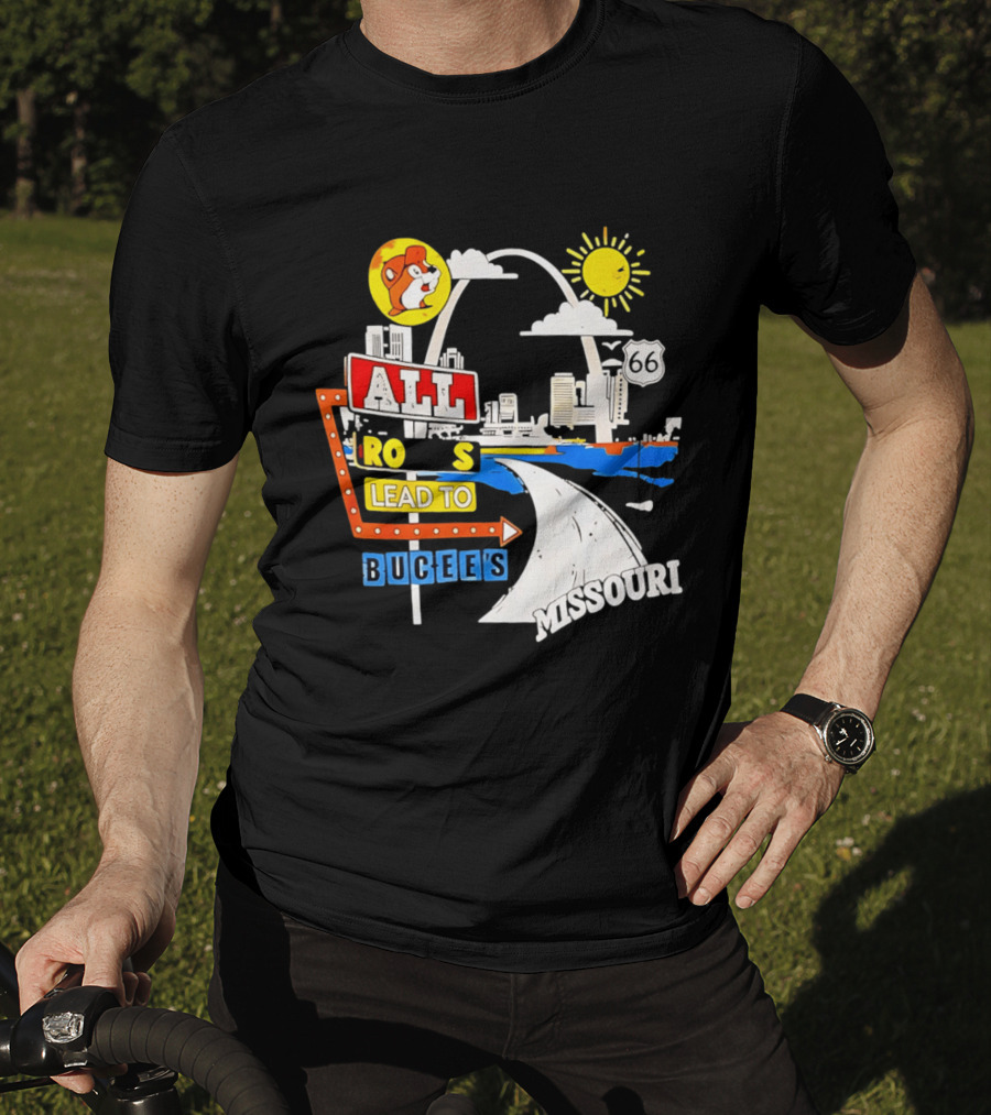 All Roads Lead To Buc Ee's Missouri Route 66 T-Shirt