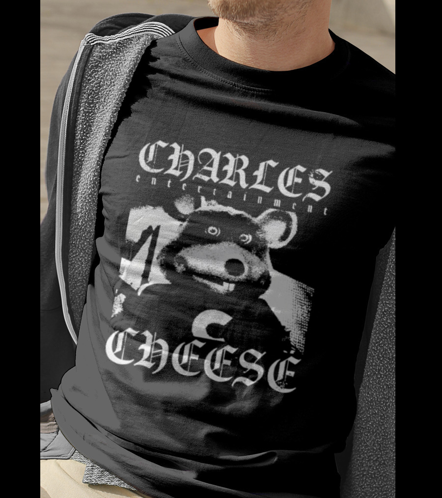 CHARLES ENTERTAINMENT CHEESE Vintage Gothic Rat T-Shirt