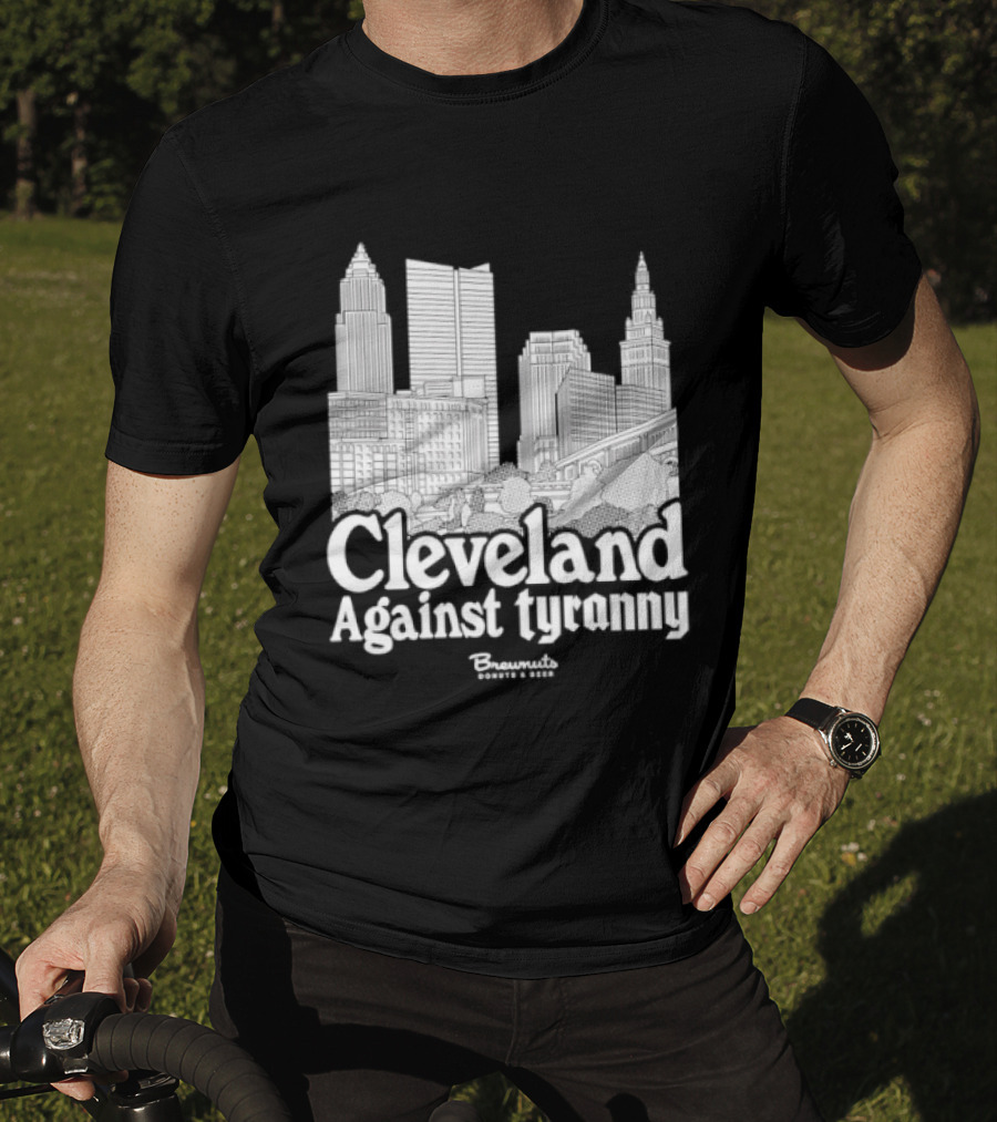 Cleveland Against Tyranny City Skyline Tower City Terminal Towers T-Shirt