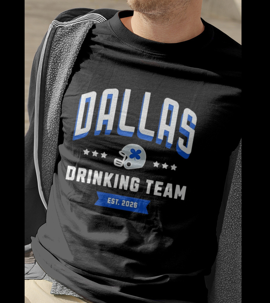 Dallas Cowboys Drinking Team St Patrick's Day Est 2026 Football Helmet Shamrock T-Shirt