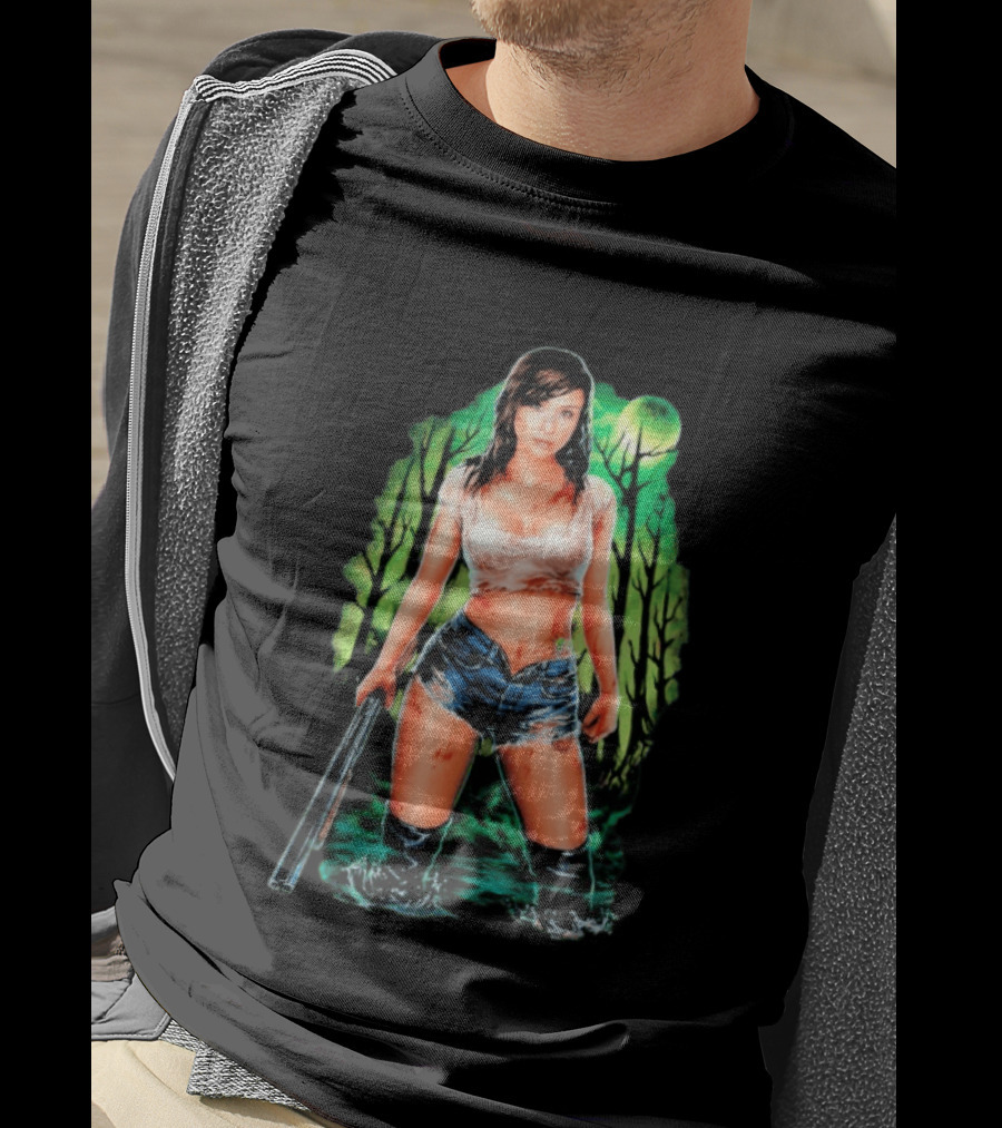 Danielle Harris Still Standing Fierce Survivalist Character In Forest Scene T-Shirt