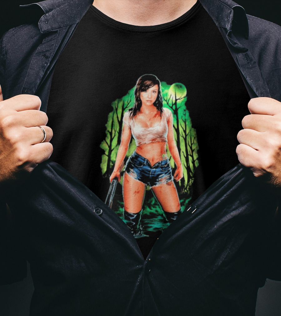 Danielle Harris Still Standing Fierce Survivalist Character In Forest Scene T-Shirt