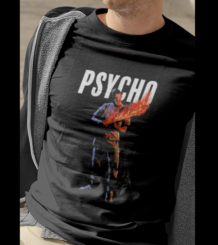 Psycho Fiery Abstract Figure T-Shirt